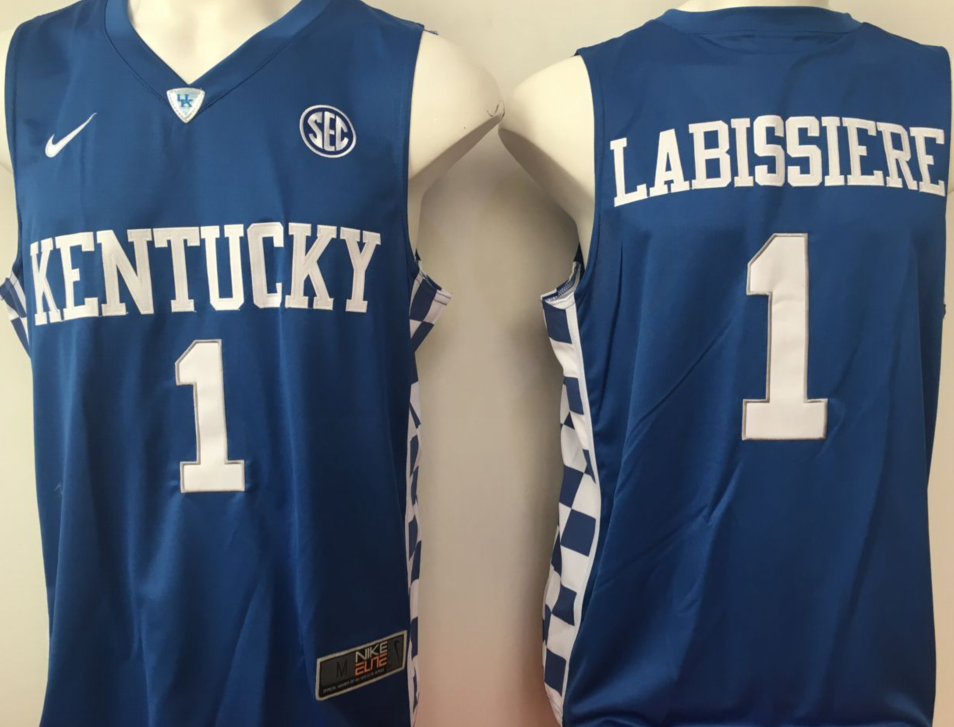 NCAA Men 2017 Kentucky Wildcats Blue #1 Labissiere->ncaa teams->NCAA Jersey